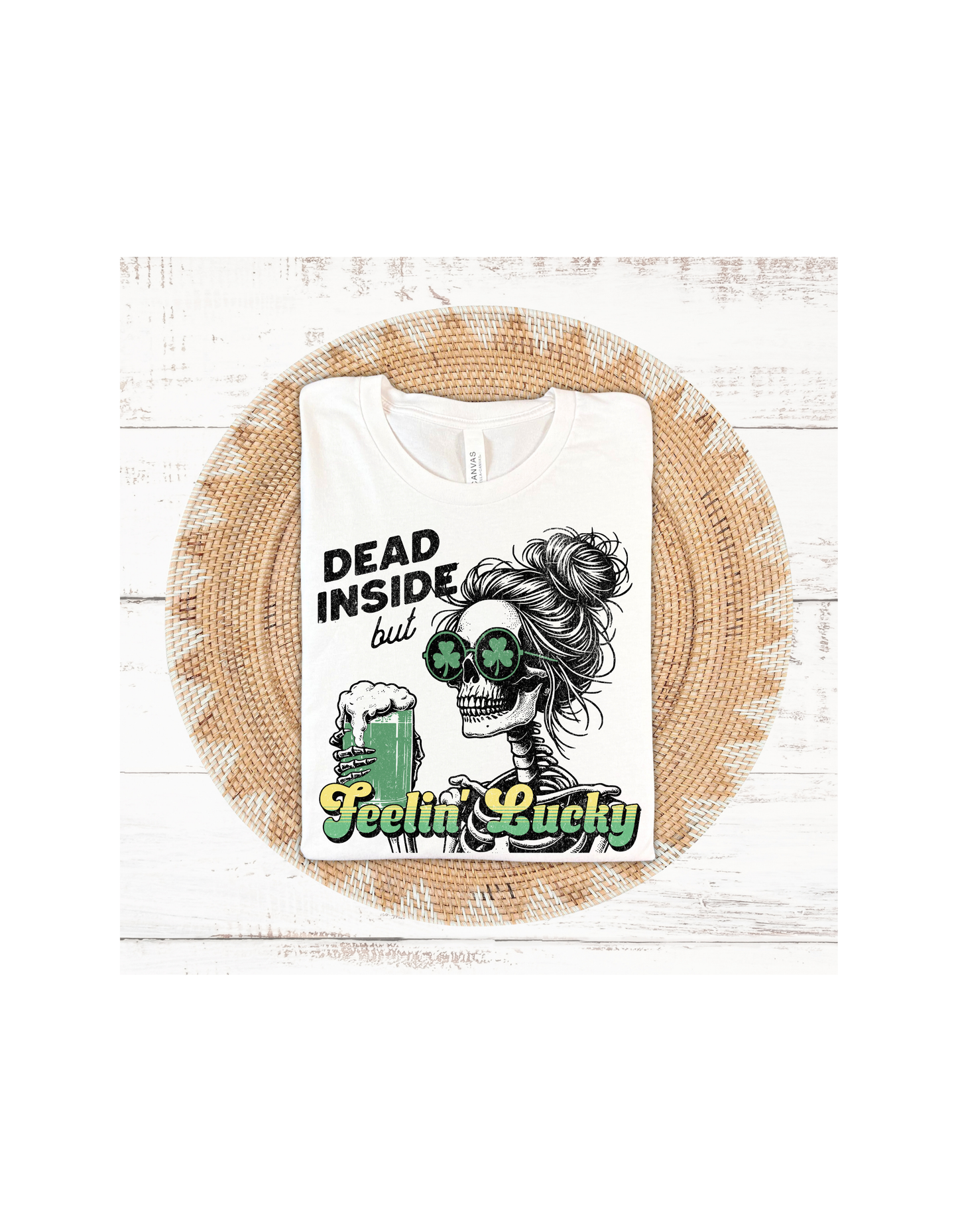 Dead Inside But Feeling Lucky Adult Graphic Tee