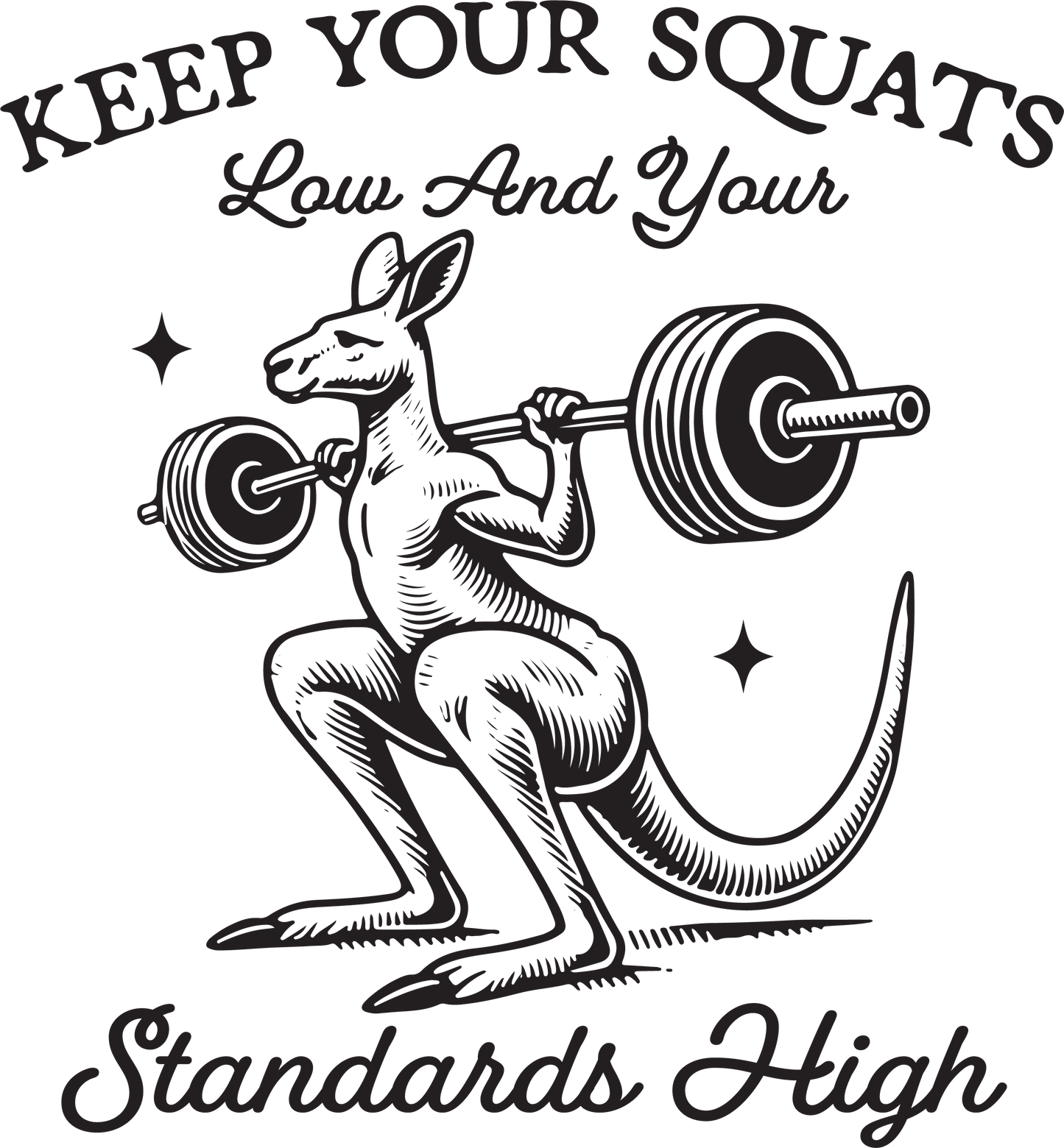 Keep Your Squats Low Graphic Gym Tee