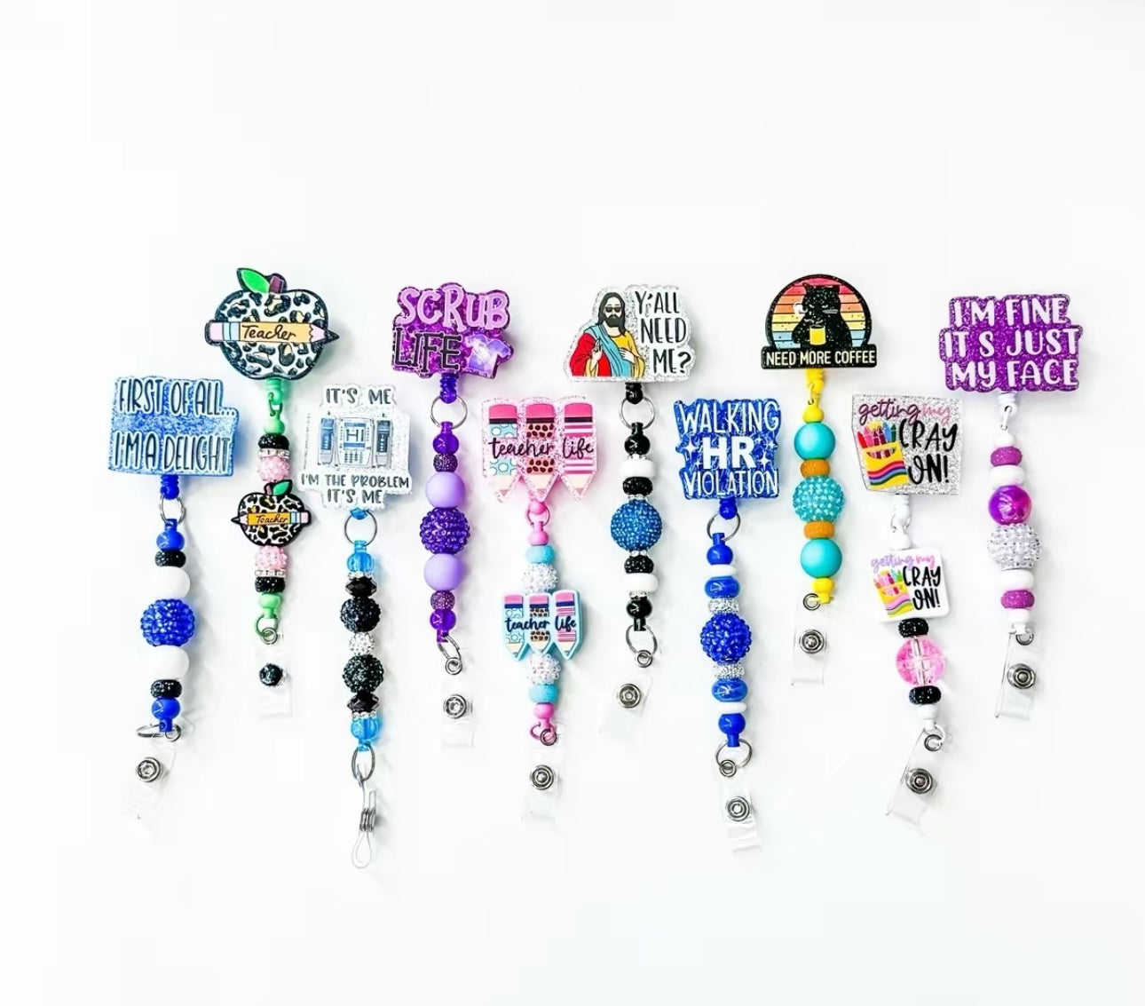 Sarcastic Beaded Badge Reels