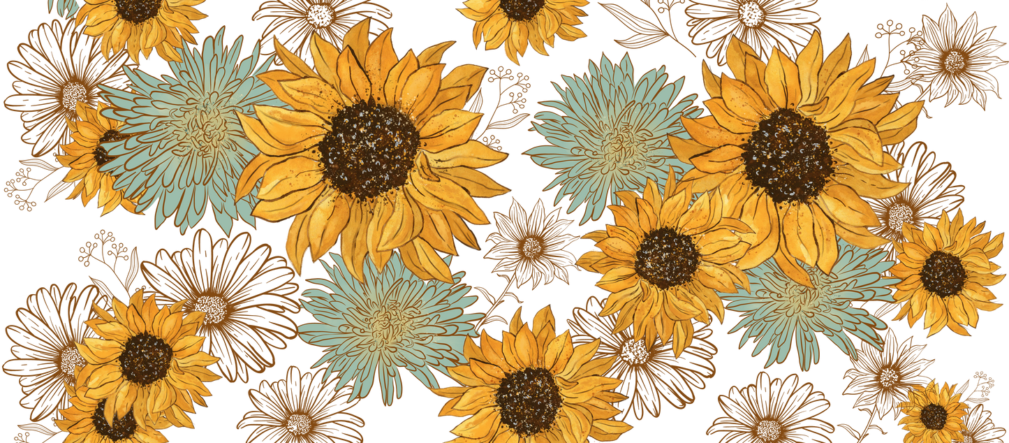 Sunflower & Daisy's Glass Tumbler
