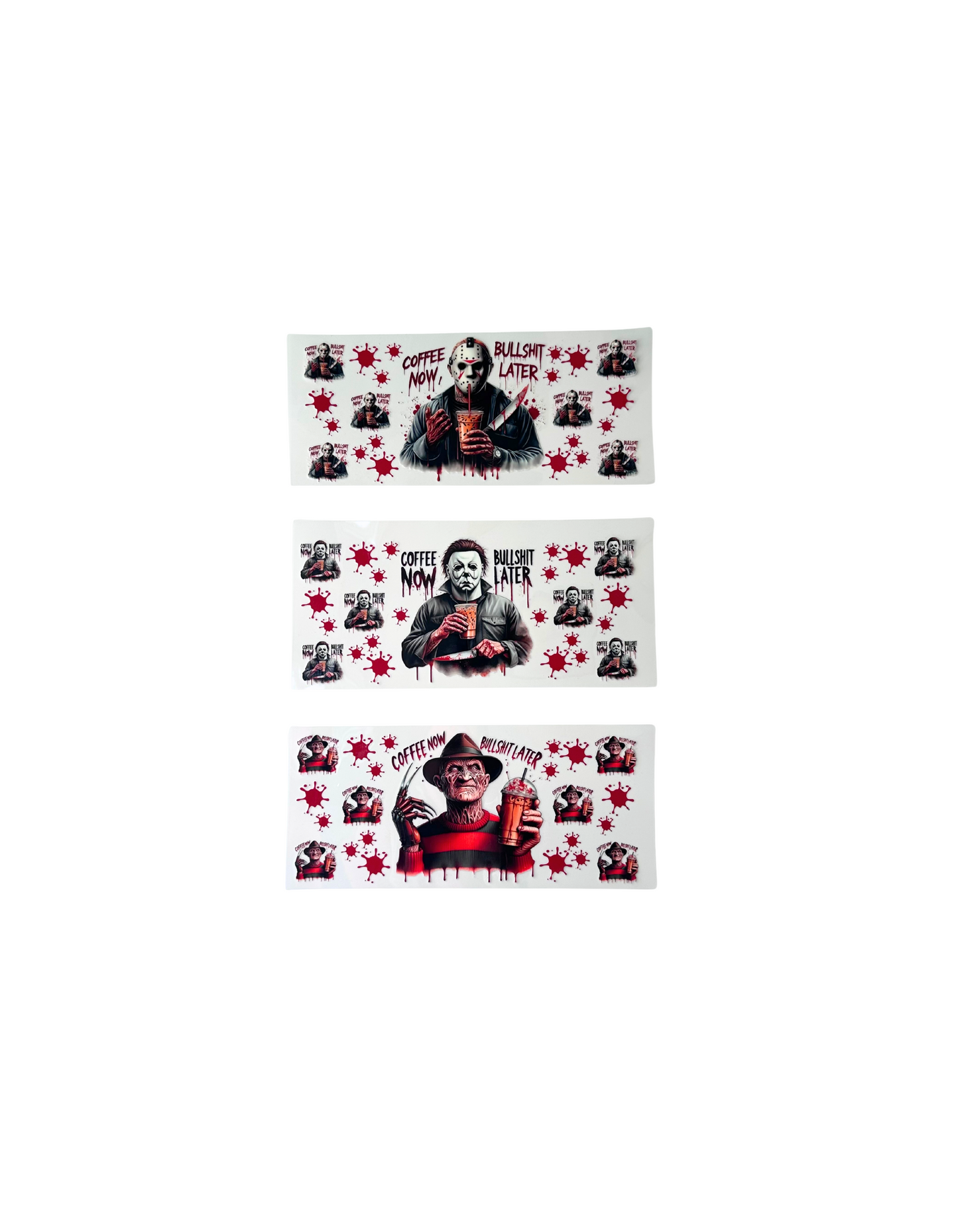 Coffee Now Bullshit Later Blood Drip Horror 24oz Tumbler Cup