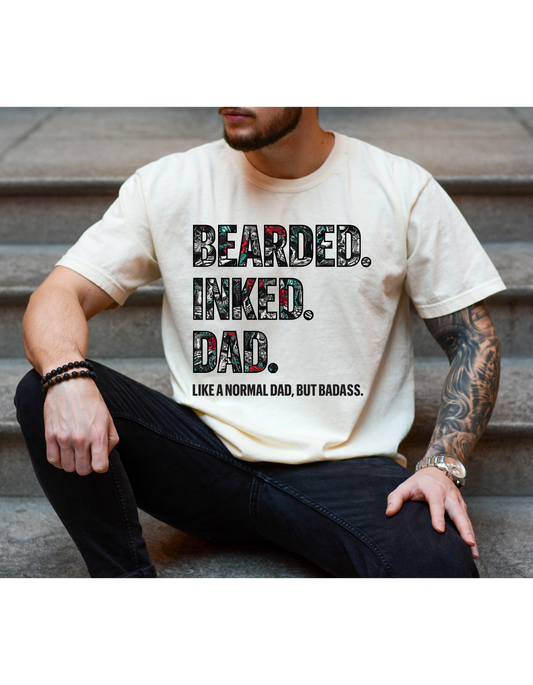 Bearded, Inked, Dad Graphic Shirt
