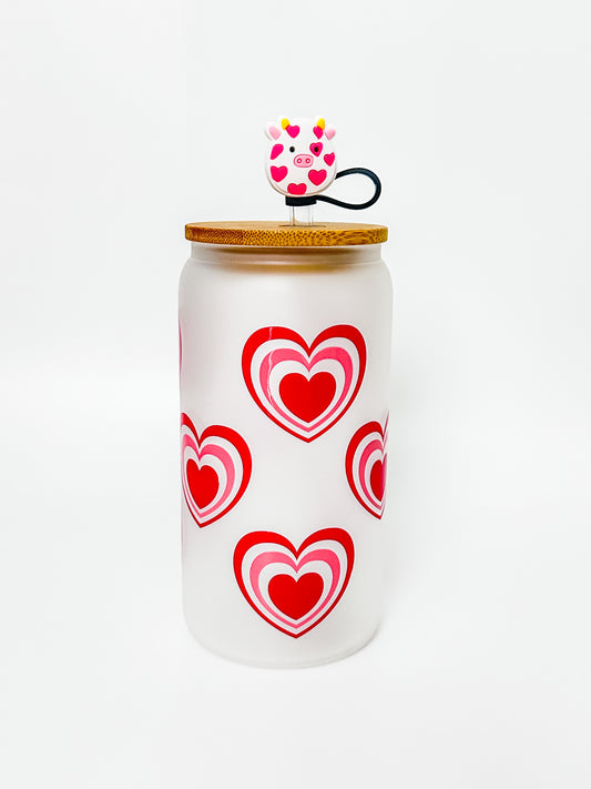 Valentines Heart 16oz Glass Tumbler