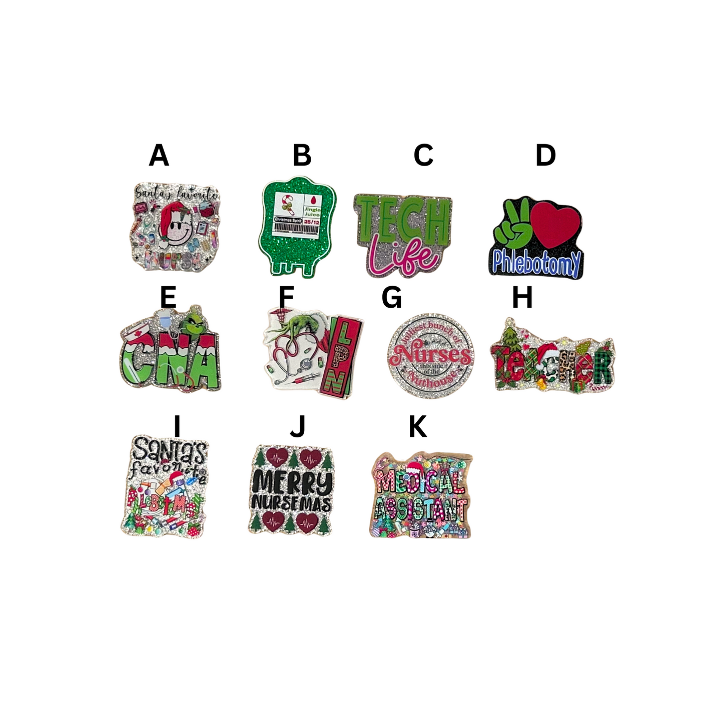 Holiday Badge Reels without Beads