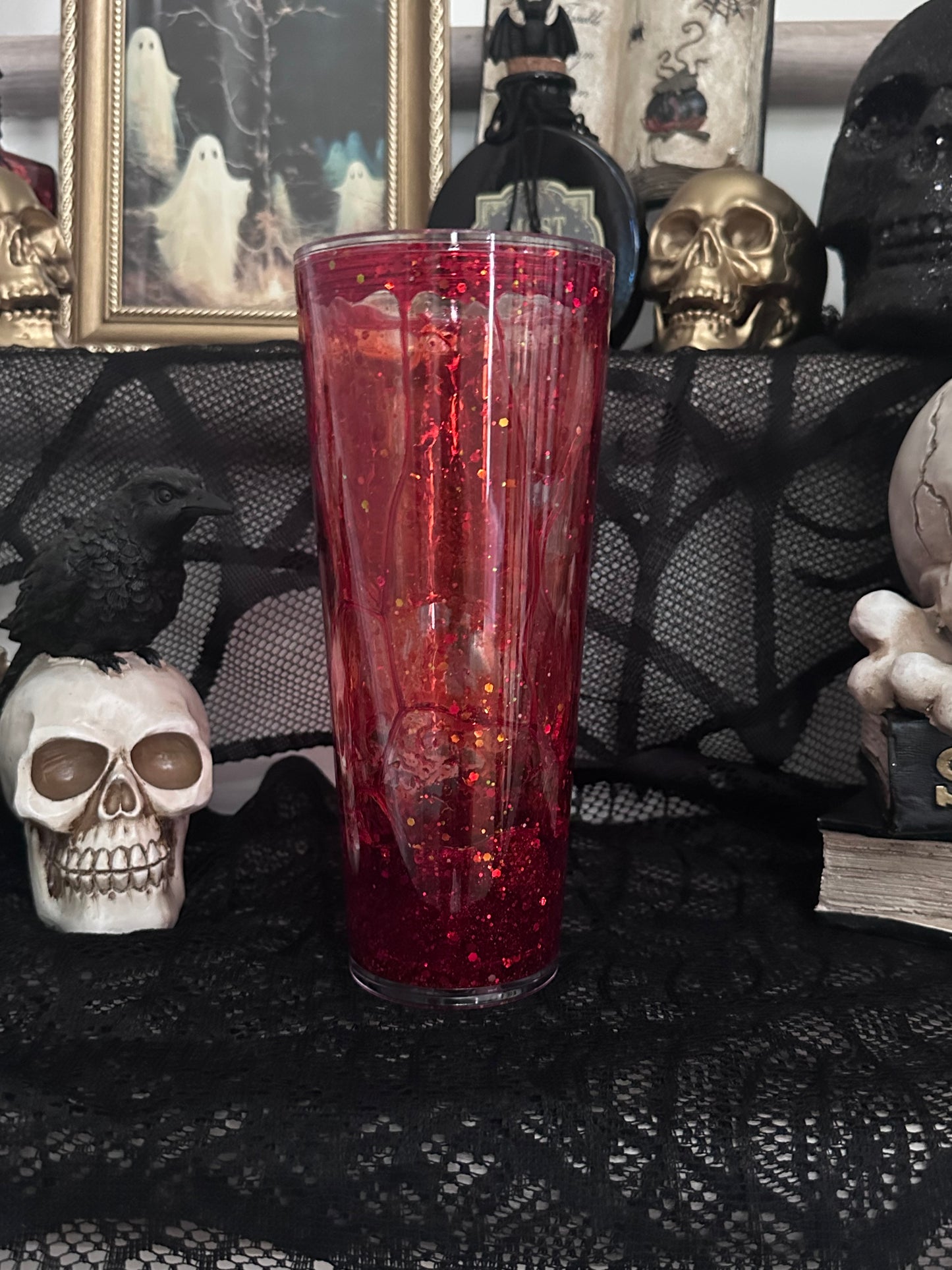 Coffee Now Bullshit Later Blood Drip Horror 24oz Tumbler Cup