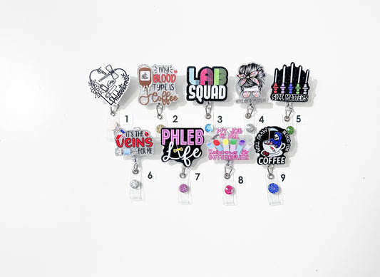 Phlebotomy Retractable Badge Reels