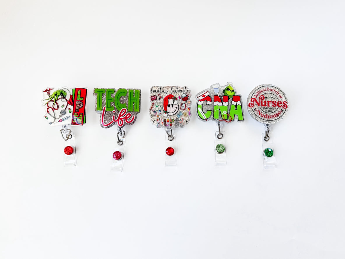 Holiday Badge Reels without Beads