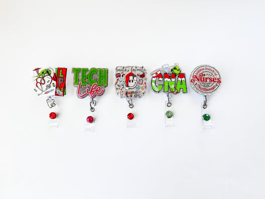 Holiday Badge Reels without Beads