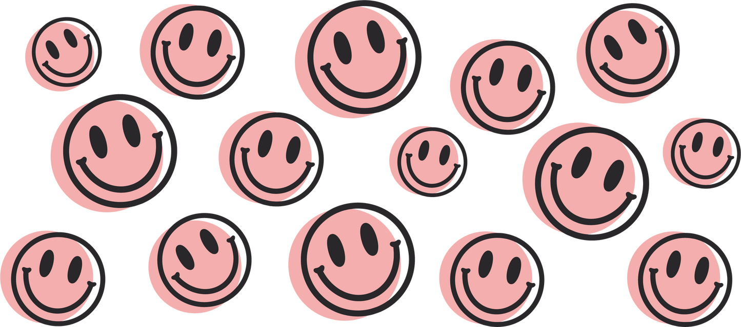 Pink Smiley Frosted Glass Tumbler