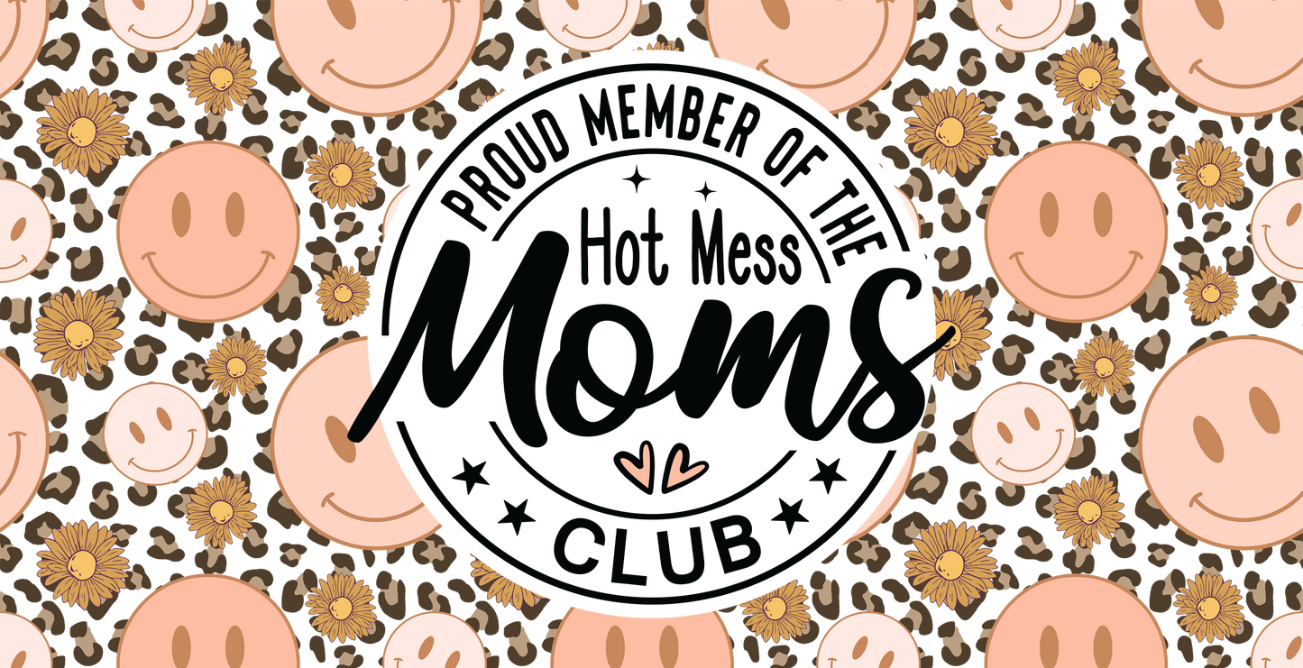 Hot Mess Moms Club Glass Tumbler
