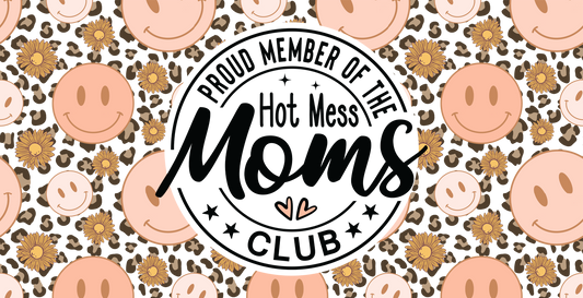 Hot Mess Moms Club Glass Tumbler